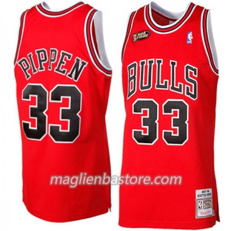 Maglia NBA Chicago Bulls Scottie Pippen 33 Hardwood Classics Rosso Swingman - Uomo